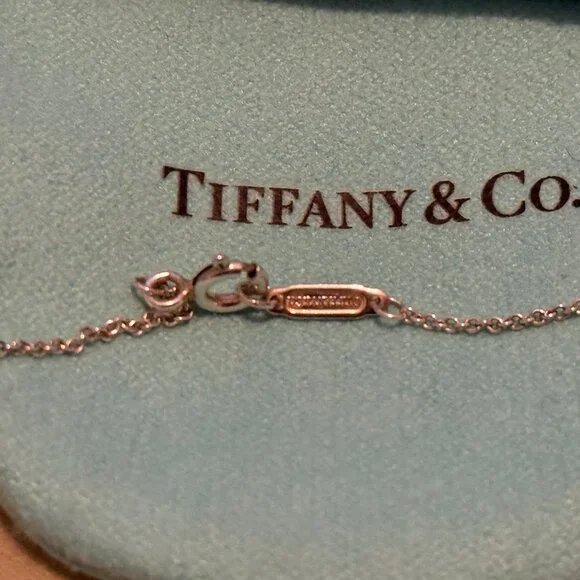 TIFFANY & CO. Pink Rhodonite Heart Silver Necklace